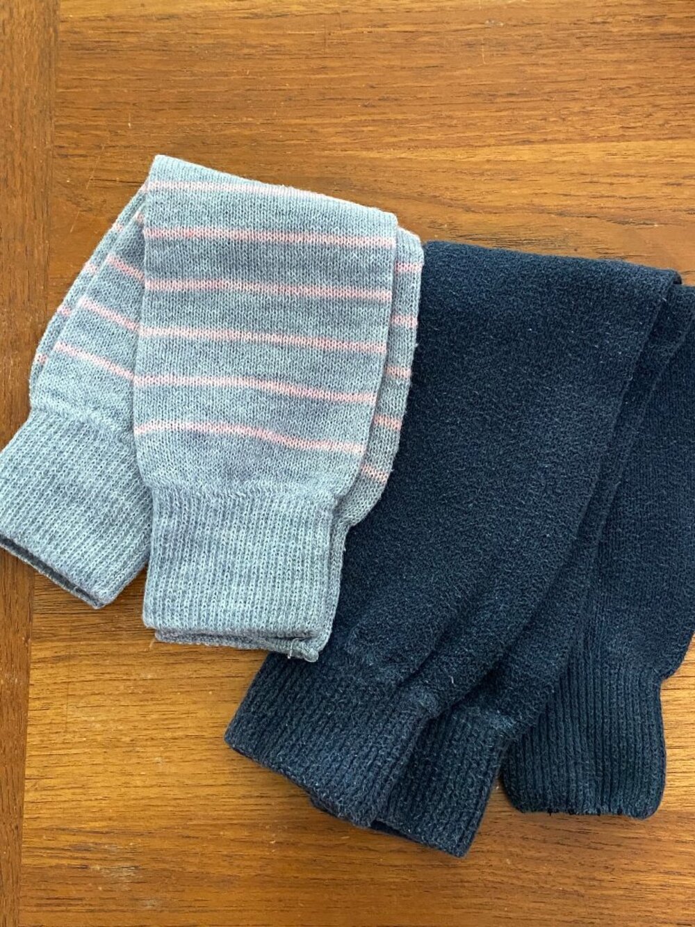 Two Pairs Vintage Legwarmers - 1980s Style - 1 Grey/Pink, 1 Black